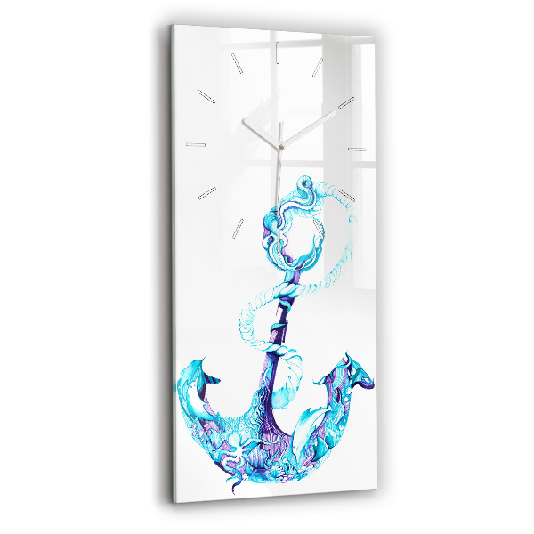 Vertikale Uhr mit motiv Anker im Meer