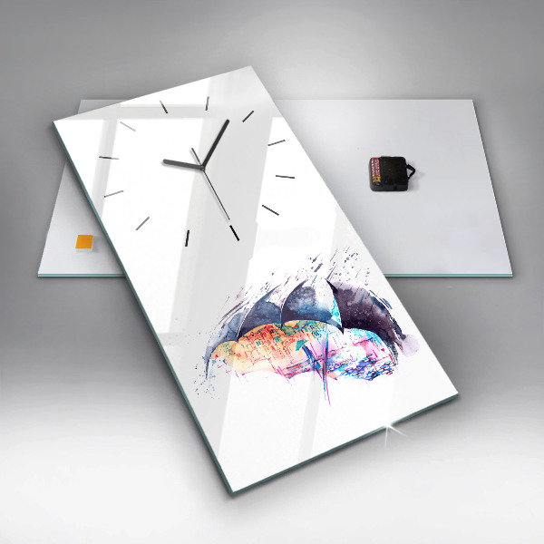 Vertikale Uhr Regenschirm und Stadt