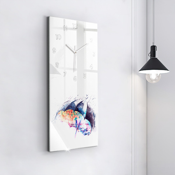 Vertikale Uhr Regenschirm und Stadt