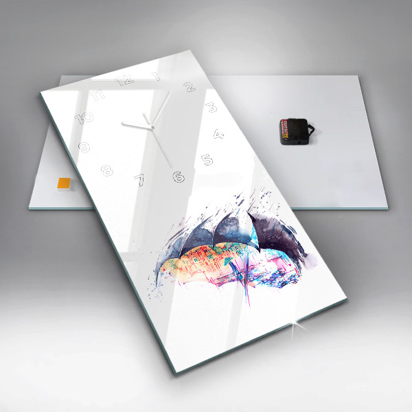 Vertikale Uhr Regenschirm und Stadt