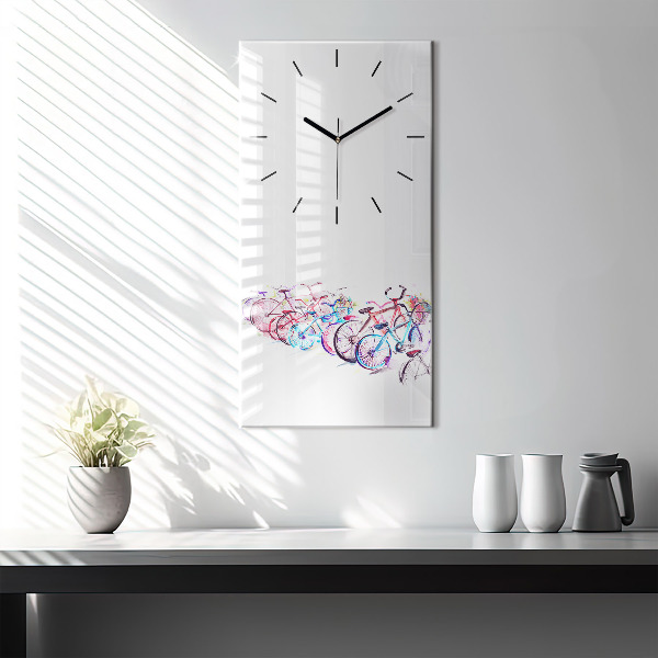 Vertikale Uhr mit motiv Farbige Stadtfahrräder