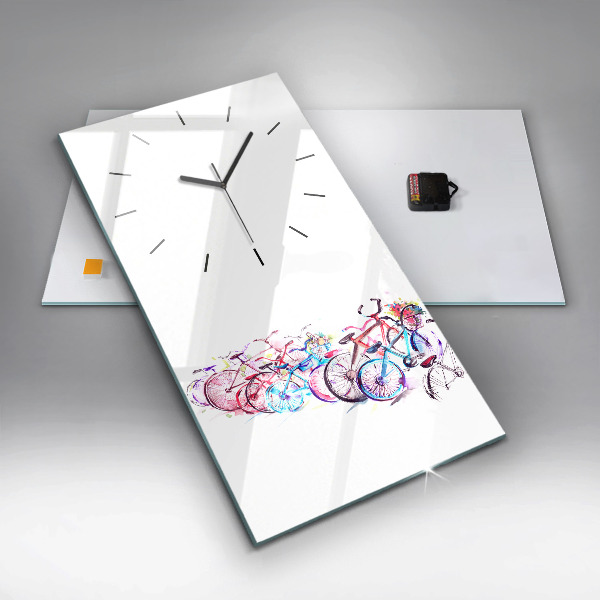 Vertikale Uhr mit motiv Farbige Stadtfahrräder