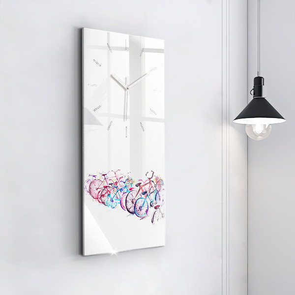 Vertikale Uhr mit motiv Farbige Stadtfahrräder