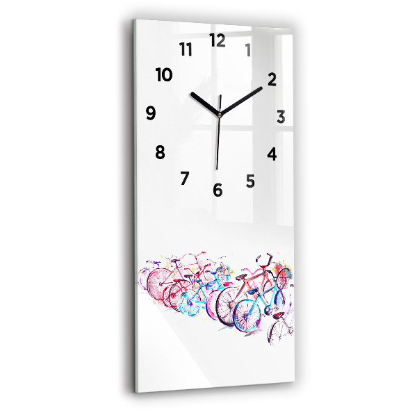 Vertikale Uhr mit motiv Farbige Stadtfahrräder
