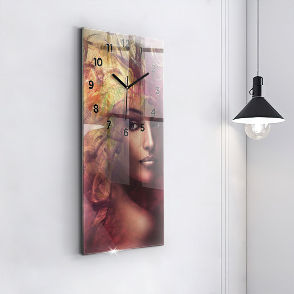 Vertikale Uhr mit motiv Porträt einer Frau