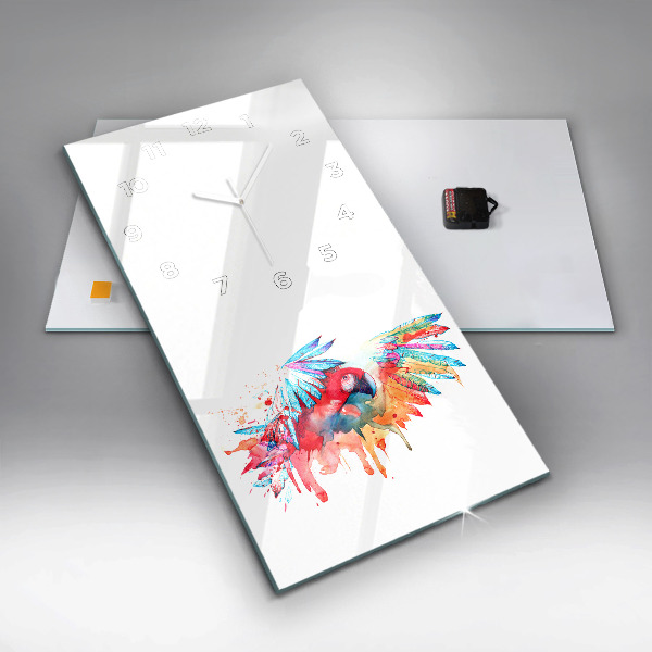 Vertikale Uhr Bunter roter Papagei