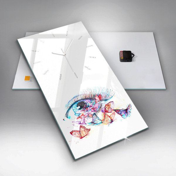 Vertikale Uhr Farbige Augen Schmetterlinge