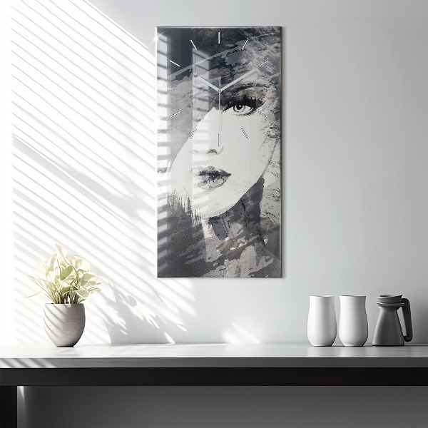 Vertikale Uhr Frau - Aquarell