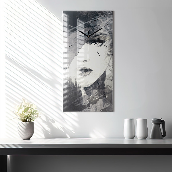 Vertikale Uhr Frau - Aquarell