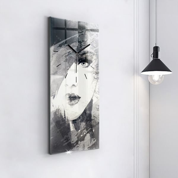 Vertikale Uhr Frau - Aquarell