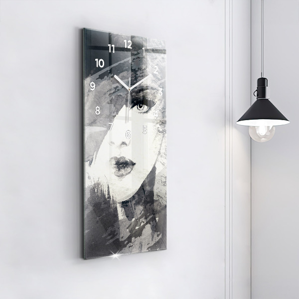 Vertikale Uhr Frau - Aquarell