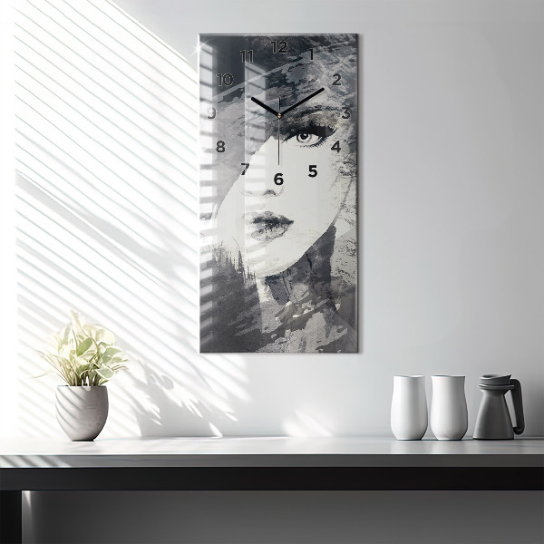 Vertikale Uhr Frau - Aquarell