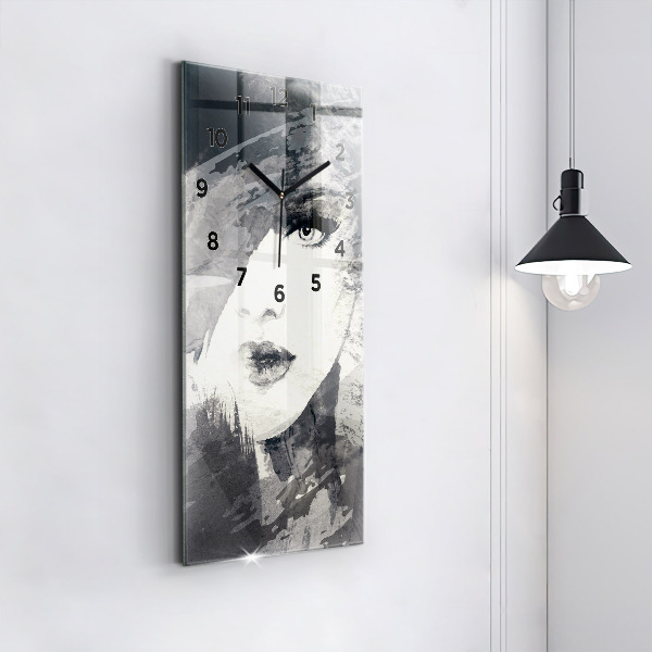 Vertikale Uhr Frau - Aquarell