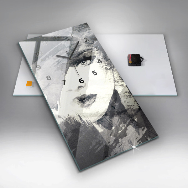 Vertikale Uhr Frau - Aquarell