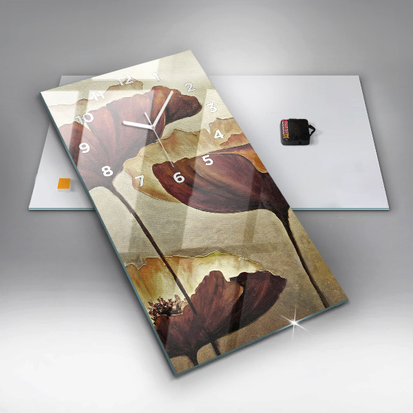 Vertikale Uhr Gemalte Mohnblumen
