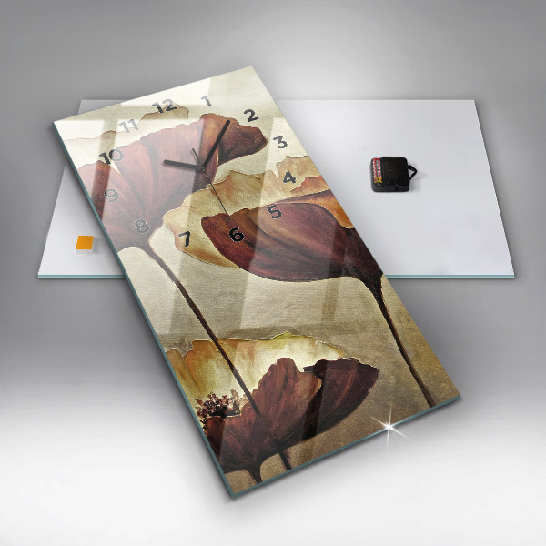 Vertikale Uhr Gemalte Mohnblumen
