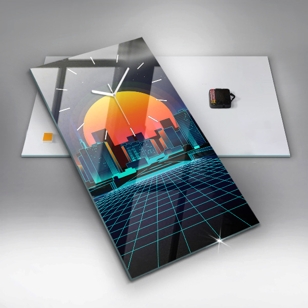 Vertikale Uhr Cyberspace Stadt