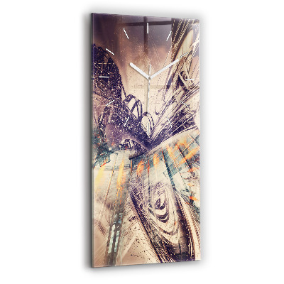 Vertikale Uhr mit motiv Abstrakter Mechanismus