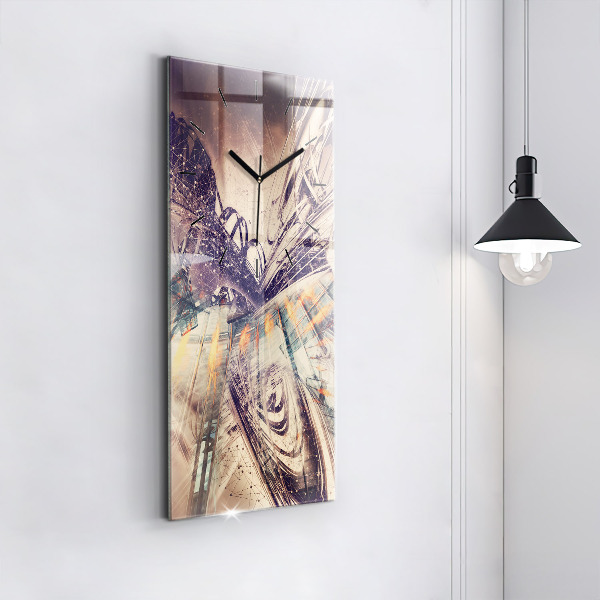 Vertikale Uhr mit motiv Abstrakter Mechanismus