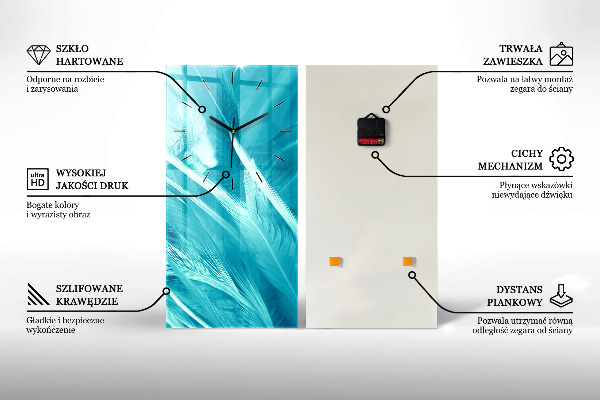 Vertikale Uhr mit motiv Abstrakter Mechanismus