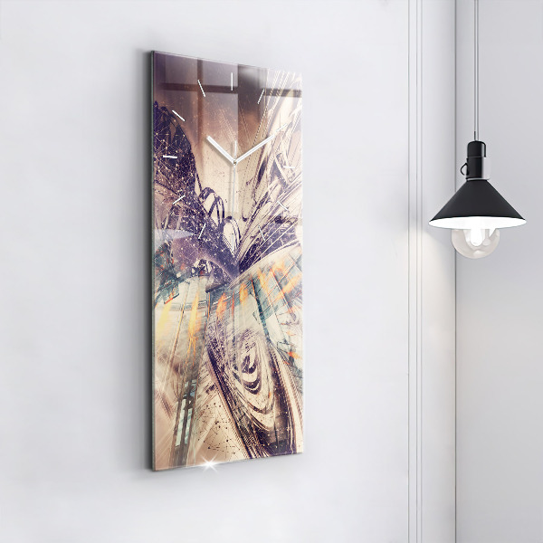 Vertikale Uhr mit motiv Abstrakter Mechanismus