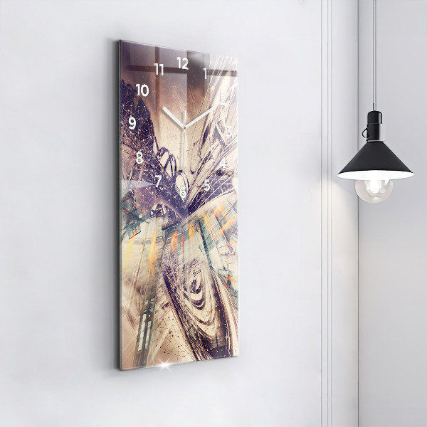 Vertikale Uhr mit motiv Abstrakter Mechanismus