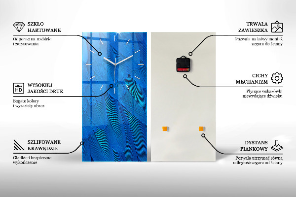 Vertikale Uhr mit motiv Abstrakter Mechanismus