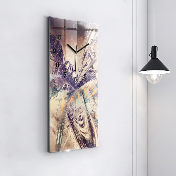 Vertikale Uhr mit motiv Abstrakter Mechanismus