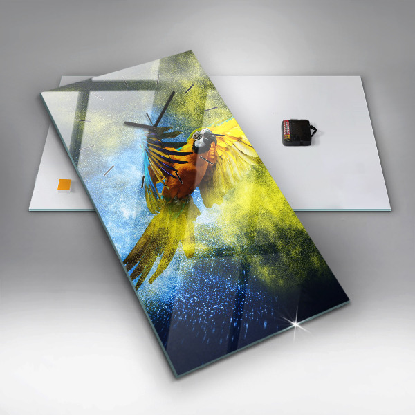 Vertikale Uhr mit motiv Bunter Papagei