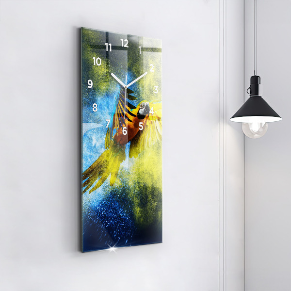 Vertikale Uhr mit motiv Bunter Papagei