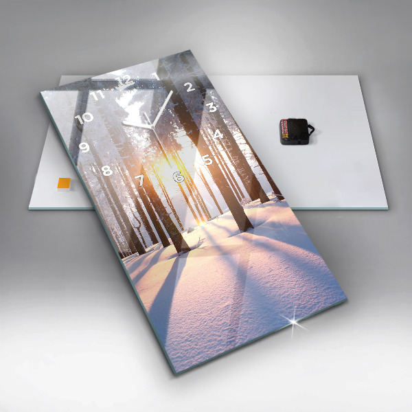 Vertikale Uhr mit motiv Sonnenuntergang Wald