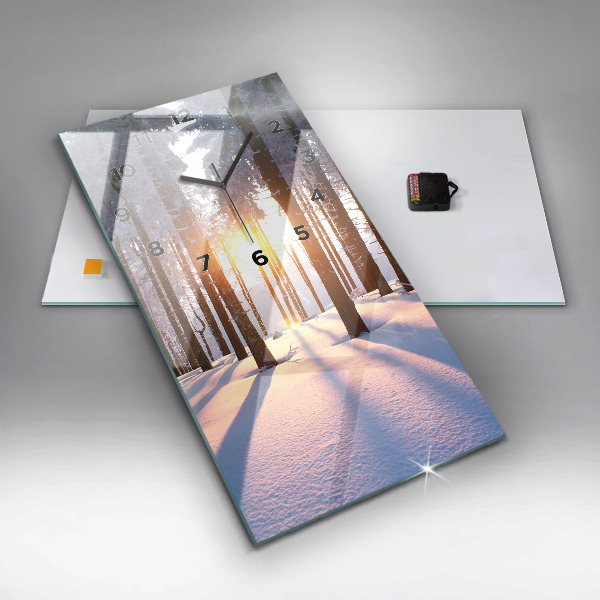 Vertikale Uhr mit motiv Sonnenuntergang Wald