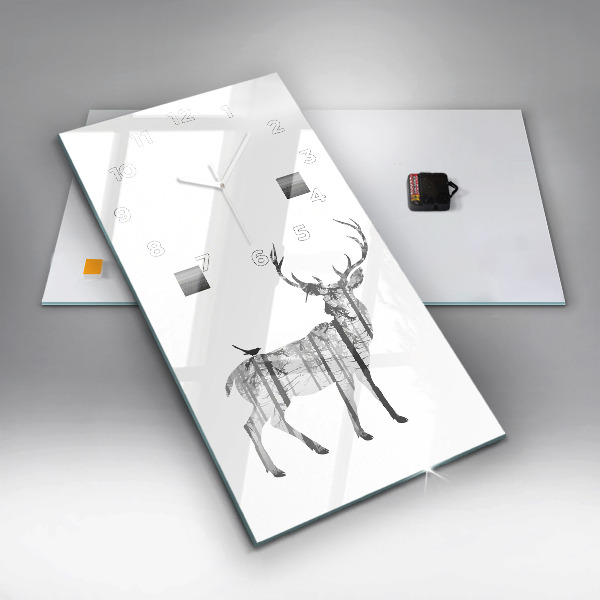 Vertikale Uhr Silhouette eines Rehs Wald