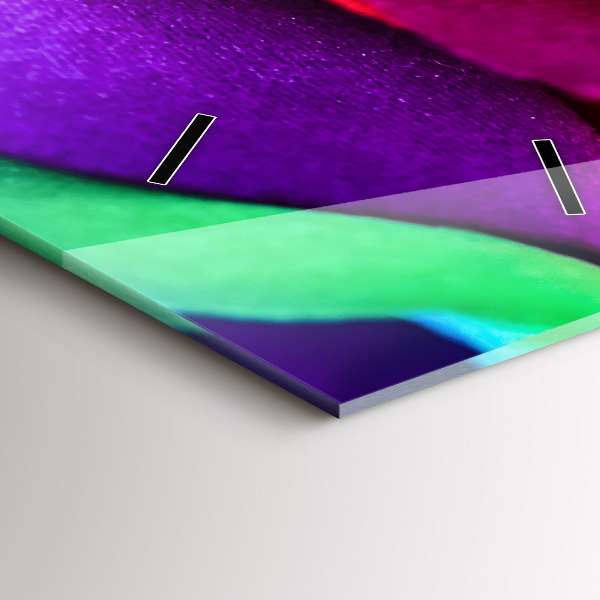 Vertikale Uhr mit motiv Regenbogenrose