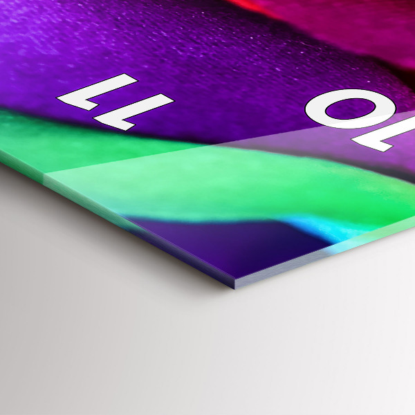 Vertikale Uhr mit motiv Regenbogenrose