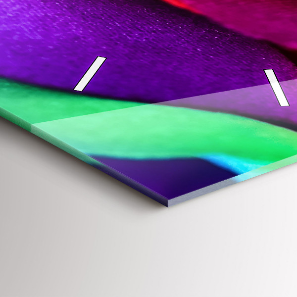 Vertikale Uhr mit motiv Regenbogenrose