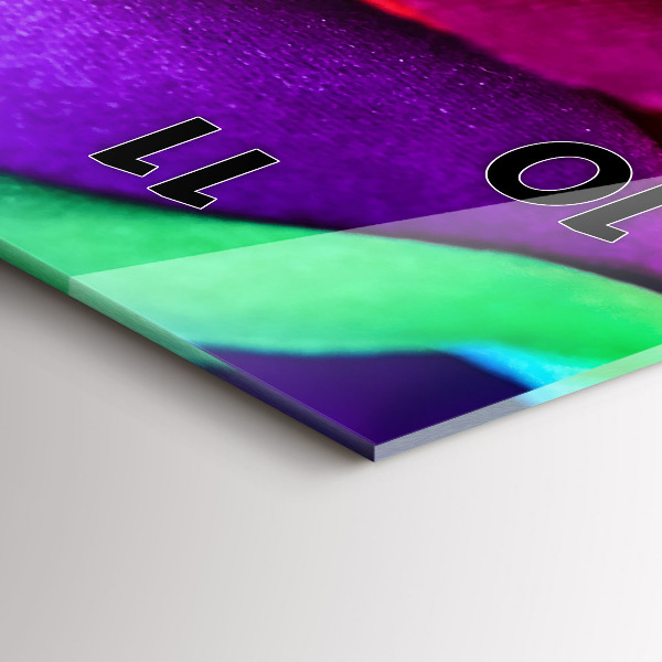 Vertikale Uhr mit motiv Regenbogenrose