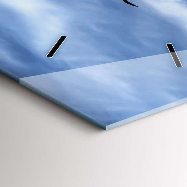 Vertikale Uhr Sonnenuntergang See