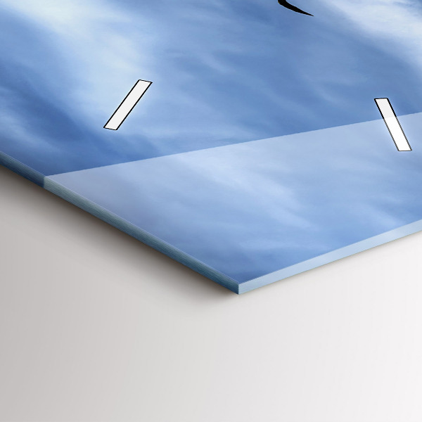 Vertikale Uhr Sonnenuntergang See