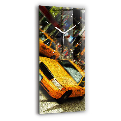Vertikale Uhr mit motiv New York City Taxis