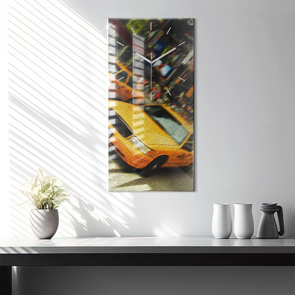 Vertikale Uhr mit motiv New York City Taxis