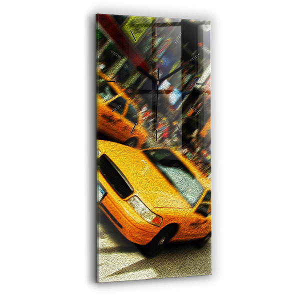 Vertikale Uhr mit motiv New York City Taxis