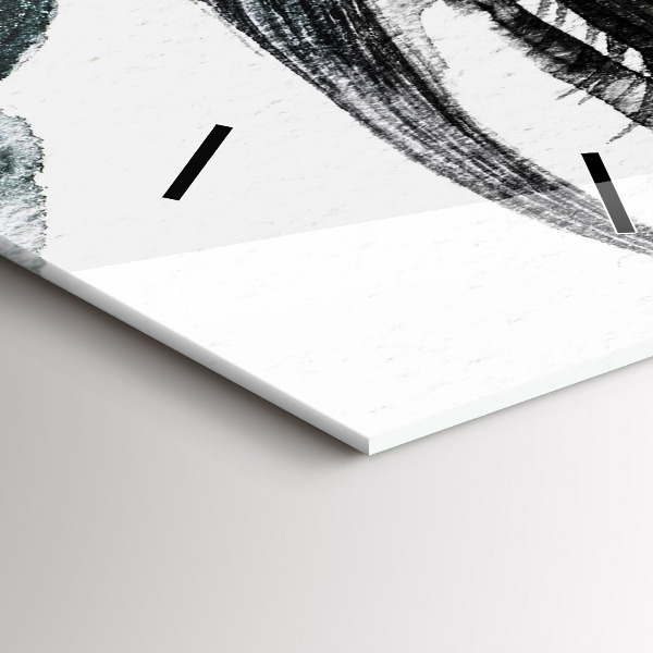 Vertikale Uhr mit motiv Porträt einer Frau mit roten Lippen