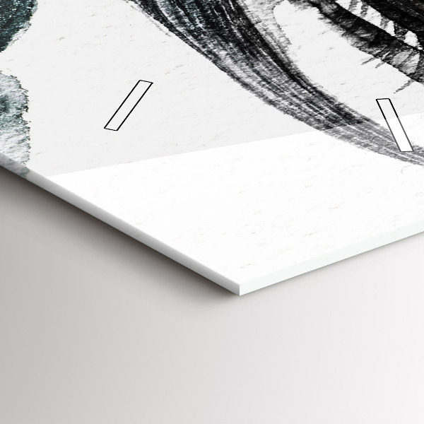 Vertikale Uhr mit motiv Porträt einer Frau mit roten Lippen