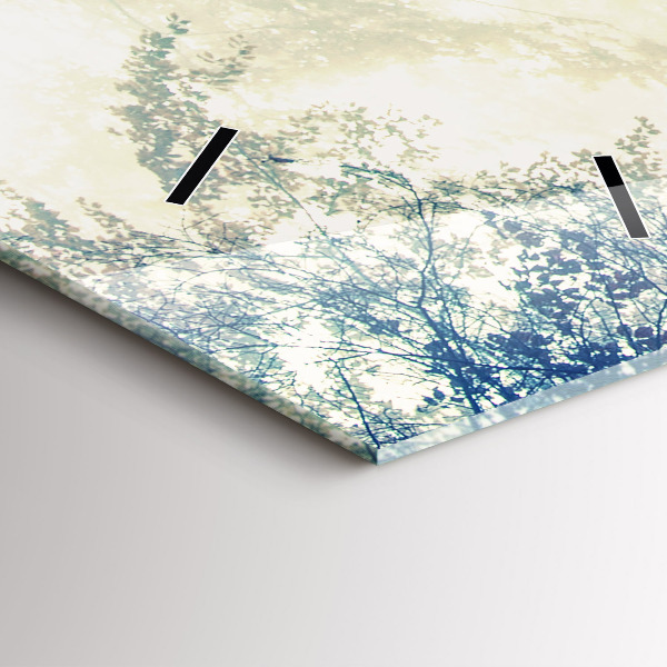 Vertikale Uhr Herbststraße Waldnebel