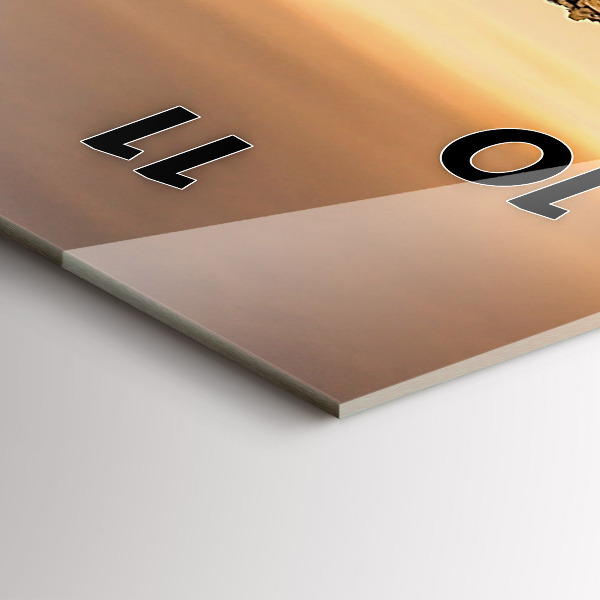 Vertikale Uhr mit motiv Pyramiden und Sonnenuntergang