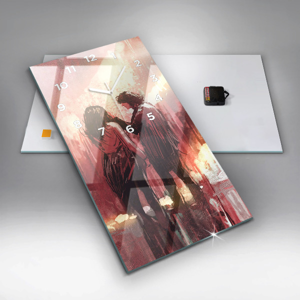 Vertikale Uhr mit motiv Junges verliebtes Paar