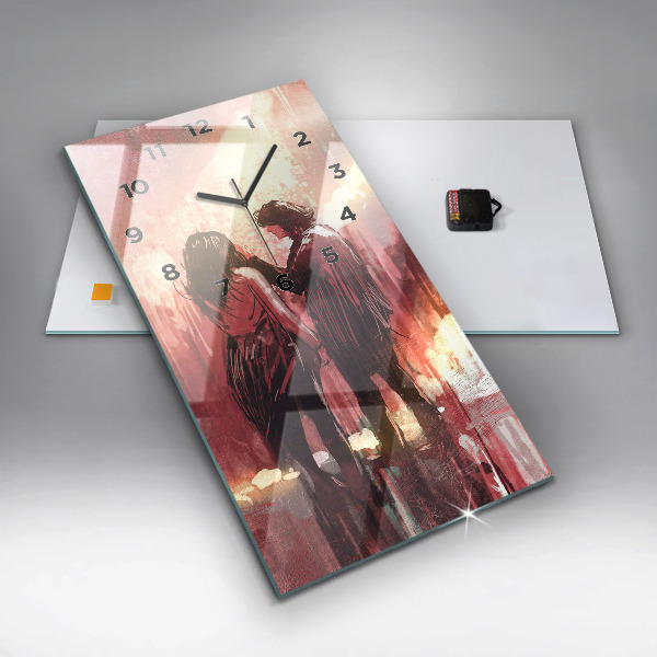 Vertikale Uhr mit motiv Junges verliebtes Paar