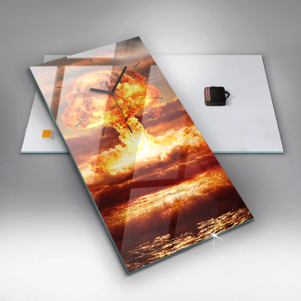 Vertikale Uhr mit motiv Atombombenexplosion