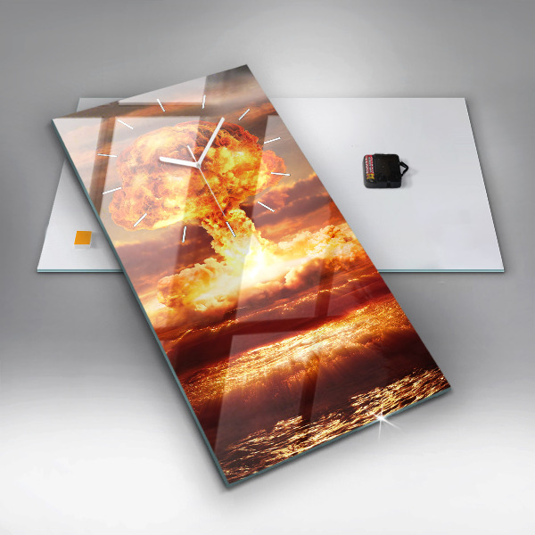 Vertikale Uhr mit motiv Atombombenexplosion